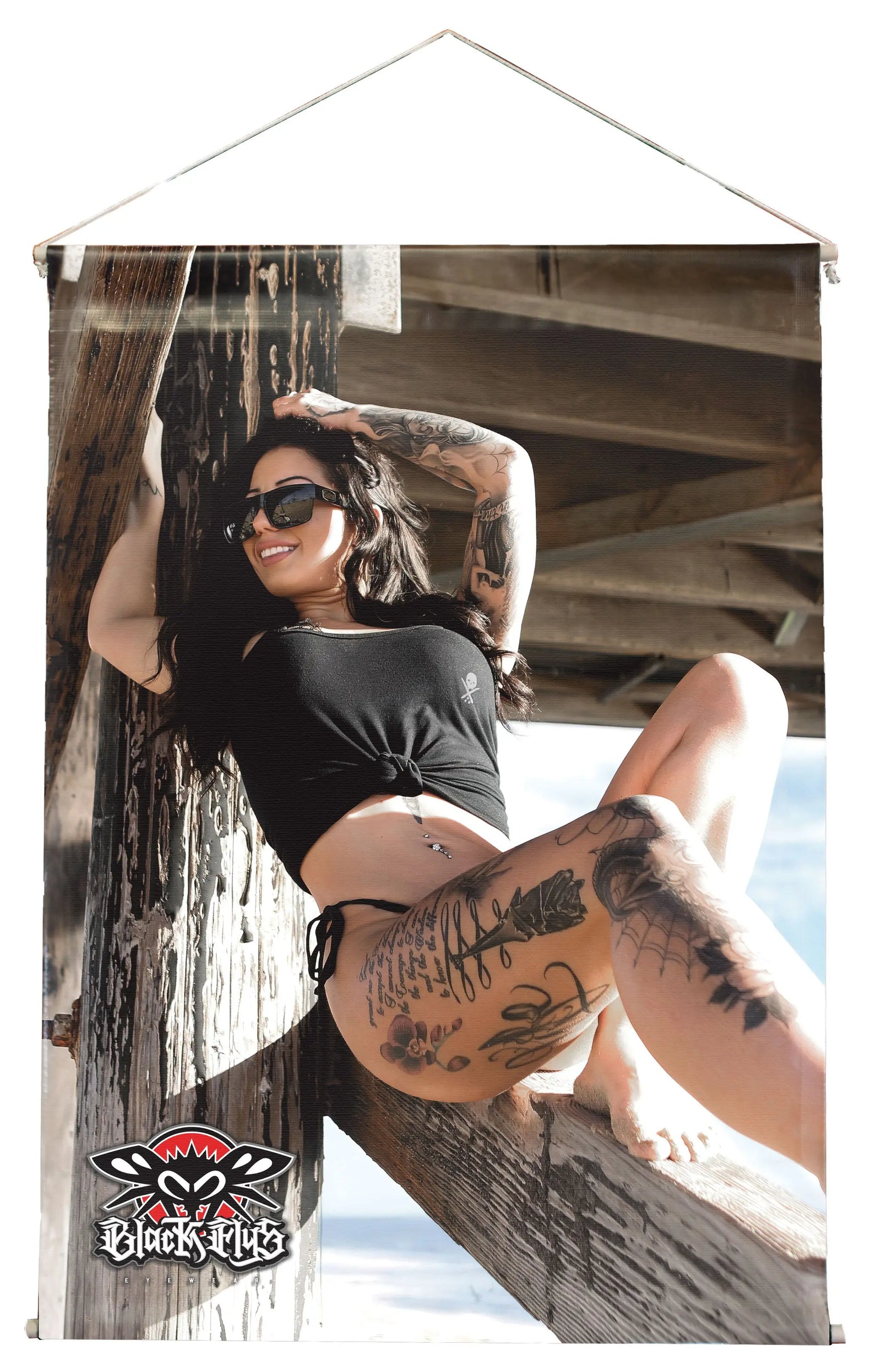 Black Flys Hanging Canvas Banner - BlackFlys