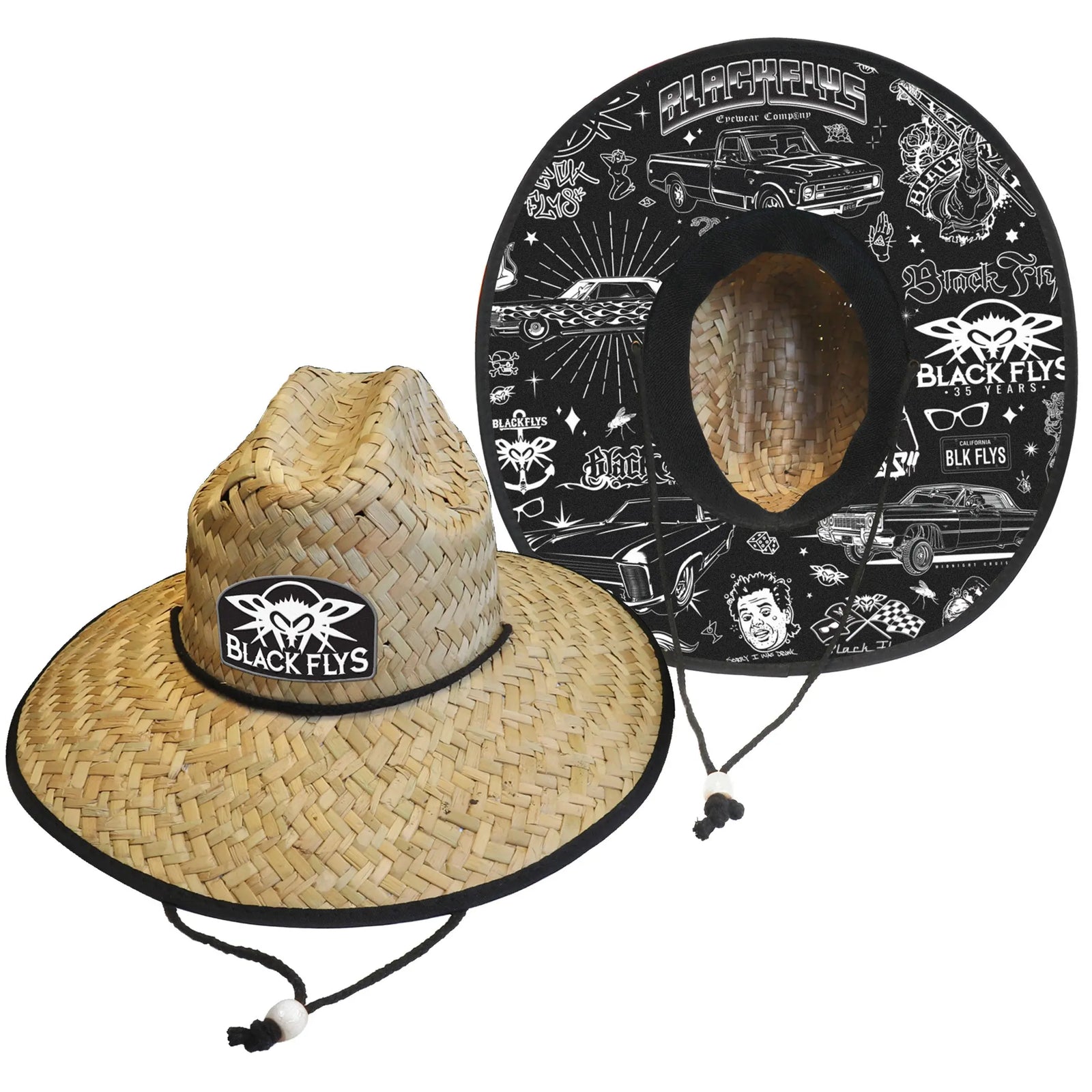 35th Anniversary Straw Hat Black Flys