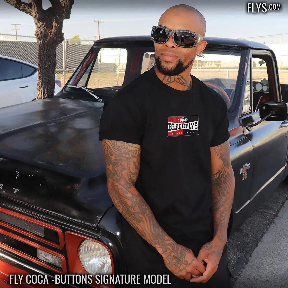 Shred Mamba wearing Fly Coca Sunglass