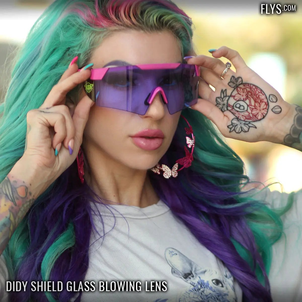 glass blowing goggles Didy Shield / Glass Blowing Frames Crystal Pink w/ Shade 5 Mirrored Lens
