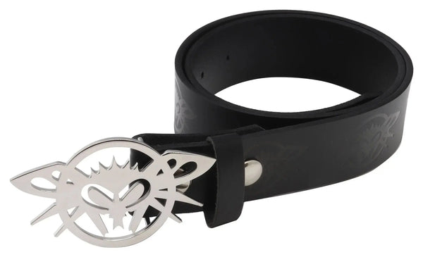 Phantom Buckle Leather Belt - BlackFlys