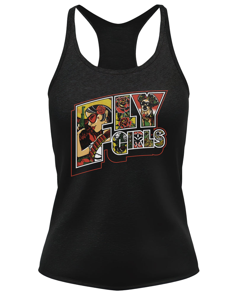 FlyGirls Bandita Racer-Back Tank Top - BlackFlys