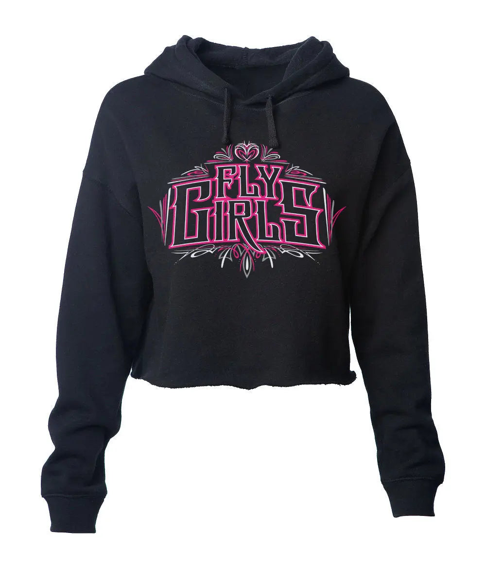 Fly Girls Pinstripe Crop Hoodie - BlackFlys