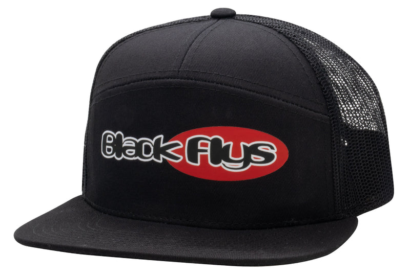 Indy Logo 7-Panel Trucker - BlackFlys