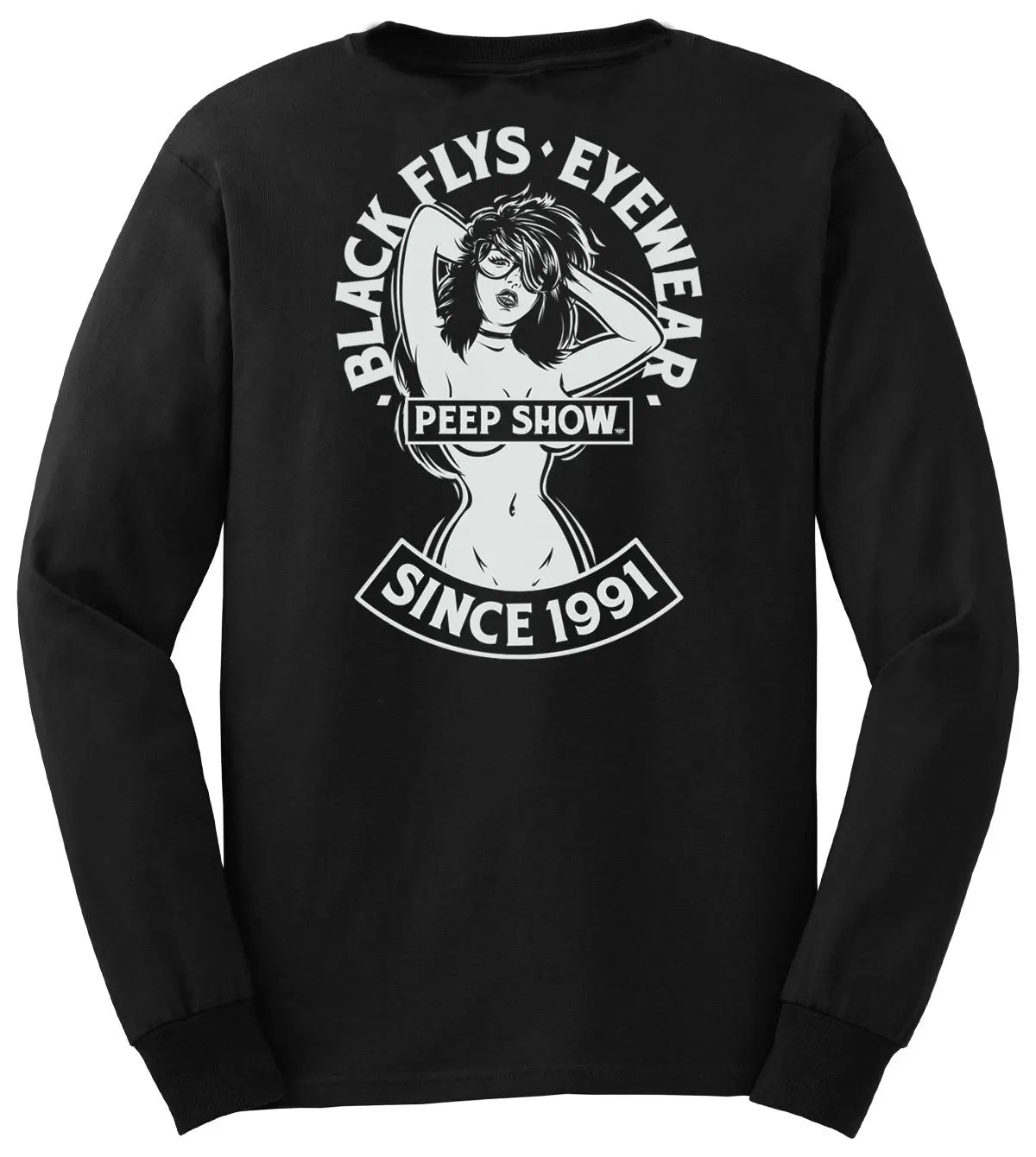 Peep Show Pocket Long Sleeve Tee - BlackFlys