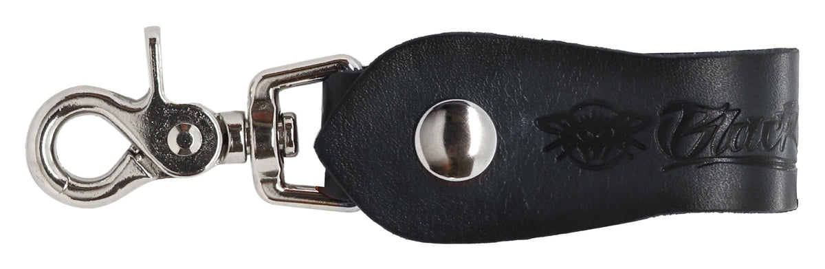 Steez Leather Keychain Black Flys